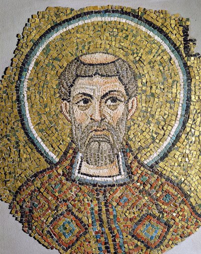 St. Ursicinus: Fragment of a Mosaic from the Basilica Ursiana, the Former Cathedral of Ravenna by Italian School